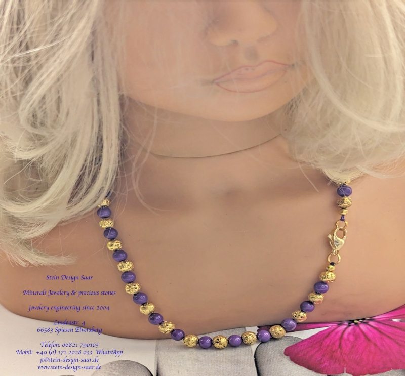 Phosphosiderite Lila Lava Kette