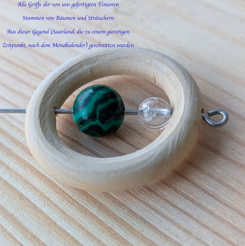 Einhandrute Tensor mit Malachit und Hematit