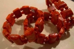 Schaumkoralle Armband Rechteck Kugel