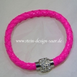 Rosa Armband mit Magnet und Strass Kristallen