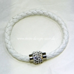 Armband Weiss mit Magnet und Strass Kristallen